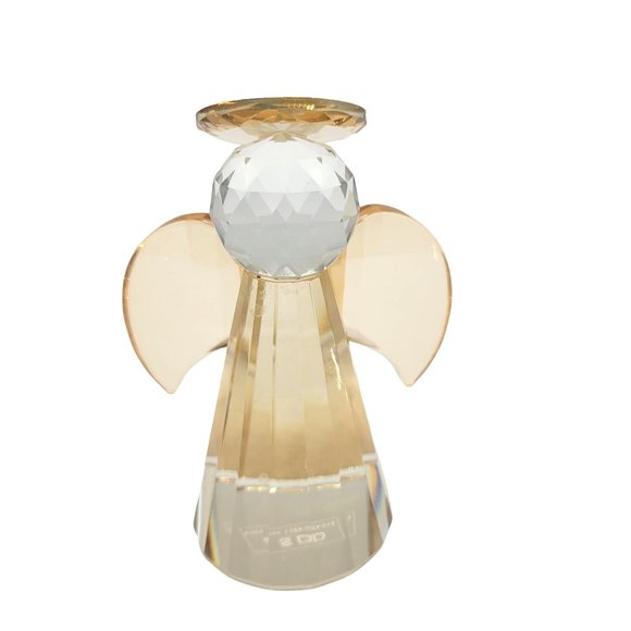 Angel SD Simon Design Champagne Crystal Angle Glass Paperweight Figurine Box - Picture 2 of 7